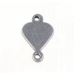 stainless steel connector, heart, approx 7-8mm [SSB0088]