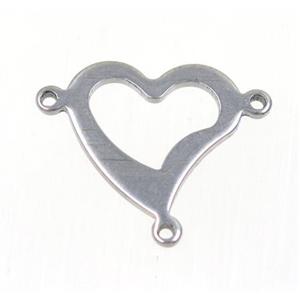 stainless steel heart connector, approx 15mm [SSB0089]