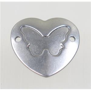 stainless steel heart connector, approx 23mm [SSB0104]
