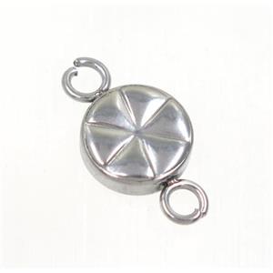 stainless steel circle connector, approx 9mm dia [SSB0111]