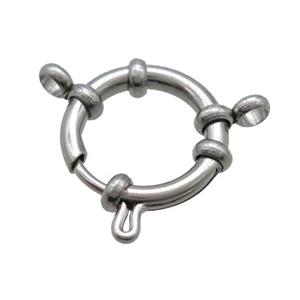 raw stainless steel Clasp, approx 14mm dia [SSB0136-14MM]