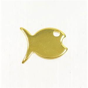 stainless steel fish pendant, gold plated, approx 7x10mm [SSB0147]