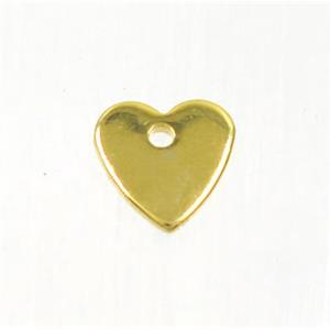 stainless steel pendant, heart, gold plated, approx 7mm [SSB0148]