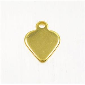stainless steel pendant, heart, gold plated, approx 7.5mm [SSB0149]