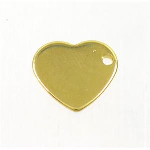 stainless steel heart pendant, gold plated, approx 10-11mm [SSB0150]