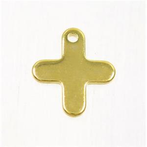 stainless steel Cross pendant, gold plated, approx 10-12mm [SSB0156]