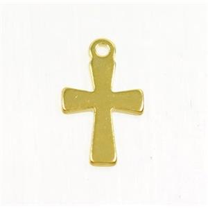 stainless steel Cross pendant, gold plated, approx 7-12mm [SSB0157]