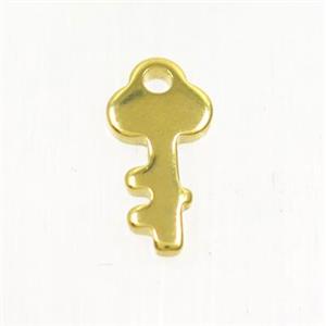 stainless steel key pendant, gold plated, approx 6.5-13mm [SSB0161]