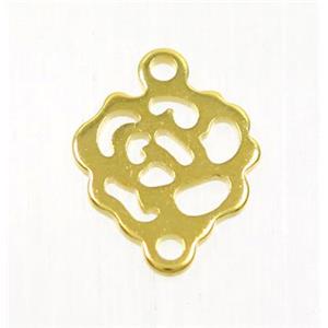 stainless steel roseflower pendant, gold plated, approx 10-14mm [SSB0162]