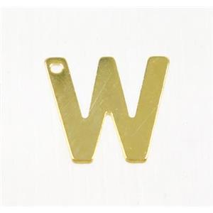 stainless steel letter W pendant, gold plated, approx 6-11mm [SSB0168]