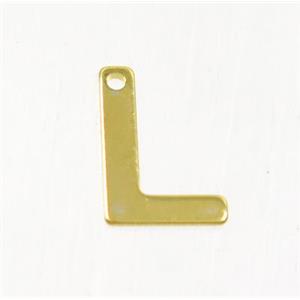 stainless steel letter L pendant, gold plated, approx 6-11mm [SSB0179]