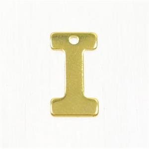 stainless steel letter I pendant, gold plated, approx 6-11mm [SSB0182]