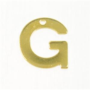 stainless steel letter G pendant, gold plated, approx 6-11mm [SSB0184]