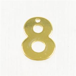 stainless steel number 8 pendant, gold plated, approx 6-11mm [SSB0194]