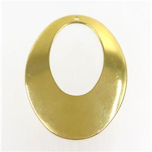 stainless steel pendant, gold plated, approx 35x50mm [SSB0203]
