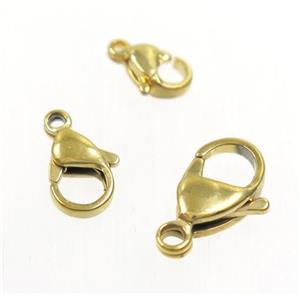 stainless steel Lobster Clasp, gold plated, approx 15mm [SSB0210-15MM]