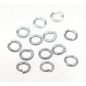 stainless steel jump ring, platinum plated, approx 6mm dia [SSB0212-6MM]
