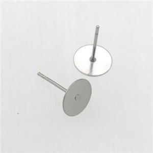 stainless steel stud earring with pad, approx 8mm dia [SSB0228]