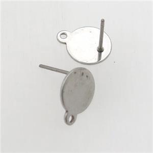 stainless steel stud earring with pad, approx 10mm dia [SSB0229]