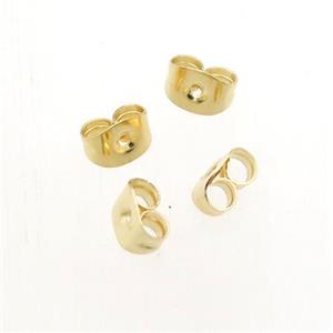 stainless steel earring back, gold plated, approx 4-6mm [SSB0238]