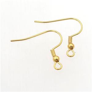 stainless steel earring hook, gold plated, approx 15-20mm [SSB0245]