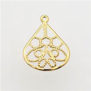 stainless steel pendant, gold plated, approx 15-17mm [SSB0249]