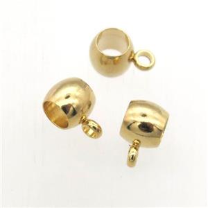 stainless steel hanger bail, gold plated, approx 6mm, 4mm hole [SSB0255]