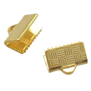 stainless steel clip cord end, gold plated, approx 7-10mm [SSB0269]