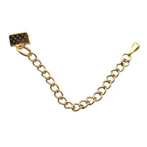 stainless steel clip cord end, gold plated, approx 6-70mm [SSB0271]