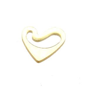 stainless steel heart pendant, gold plated, approx 10mm [SSB0275]