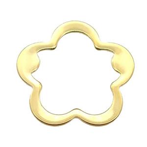 stainless steel flower pendant, gold plated, approx 22mm dia [SSB0276]