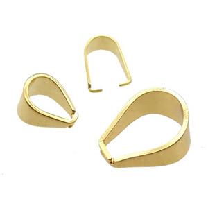 stainless steel Pinch Bail, gold plated, approx 8x10mm [SSB0279-8X10MM]
