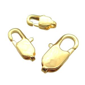 stainless steel Lobster Clasp, gold plated, approx 9x18mm [SSB0280-9X18MM]
