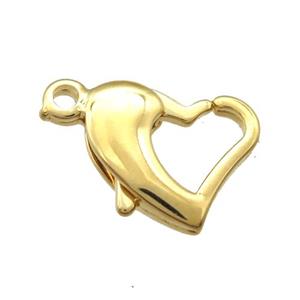 stainless steel heart Lobster Clasp, gold plated, approx 9-14mm [SSB0281]