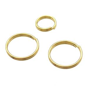 stainless steel Jump Ring, gold plated, approx 10mm dia [SSB0283-10MM]