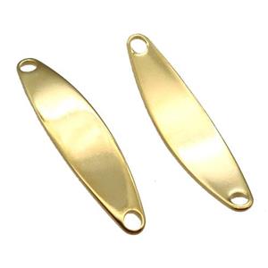 stainless steel connector, gold plated, approx 25mm length [SSB0288]
