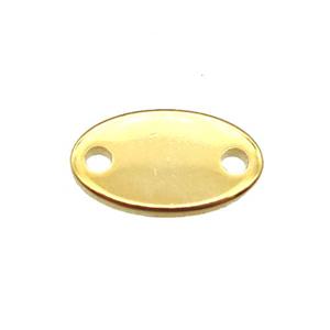 stainless steel oval connector, stampings, gold plated, approx 7-12mm [SSB0290]
