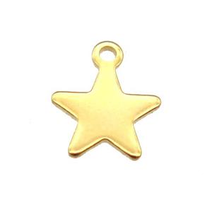 stainless steel star pendant, stampings, gold plated, approx 8mm dia [SSB0294-8MM]