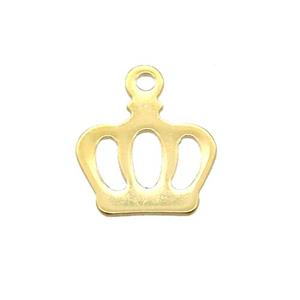 stainless steel crown pendant, stampings, gold plated, approx 11-13mm [SSB0297]