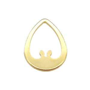stainless steel pendant, stampings, gold plated, approx 11-14mm [SSB0299]