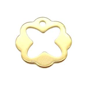 stainless steel stampings pendant, gold plated, approx 13mm dia [SSB0300]