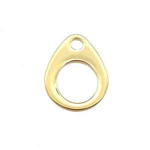 stainless steel pendant, stampings, gold plated, approx 10-12mm [SSB0303]