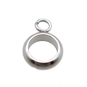 stainless steel hanger bail, platinum plated, approx 7mm dia [SSB0308]