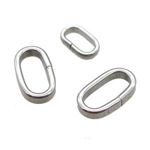 stainless steel oval JumpRings, platinum plated, approx 7-13mm [SSB0312-L]