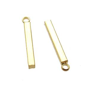 stainless steel stick pendant, gold plated, approx 17mm, 2mm [SSB0324]