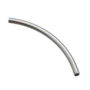 stainless steel tube beads, platinum plated, approx 3x50mm, 2mm hole [SSB0329]