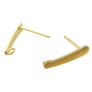 stainless steel Stud Earrings, gold plated, approx 15mm [SSB0334]