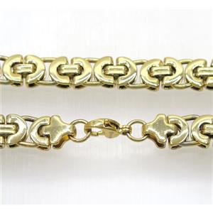 stainless steel necklace, gold plated, approx 11mm, 58cm length [SSNK79]
