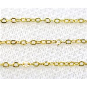 stainless steel chain, unfaded gold plated, approx 1.5x2mm [SSOLT013]