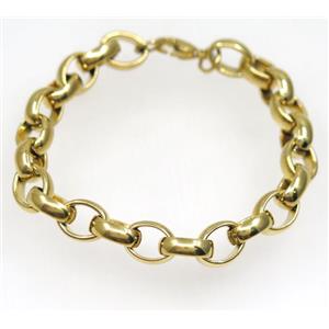 Stainless Steel Bracelet, gold plated, approx 10x13mm, 20cm length [SSTBT23]
